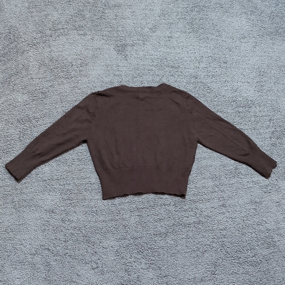 Sequined 3/4 Sleeve Crop Top Cardigan Sweater - Picture 12 of 14